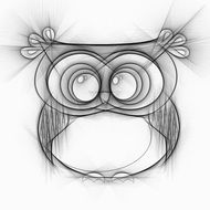 sketch of a funny owl