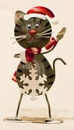 Sheet metal figure of the cat for Christmas clipart