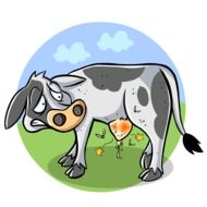 drawing of an ill cow