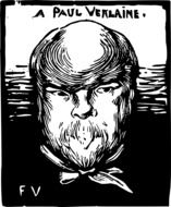 black and white portrait of the poet Paul Verlaine