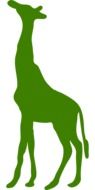 green Giraffe Silhouette vector