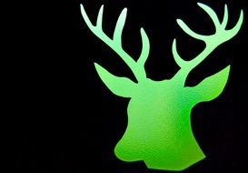 Green deer head clipart