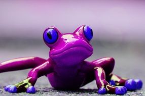 figurine of an exotic purple frog