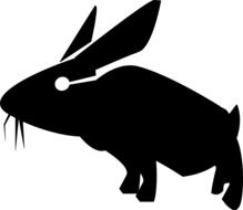 Rabbit silhouette drawing