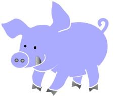 painted blue boar as an illustration