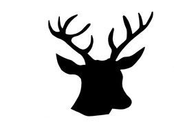 black contour deer head