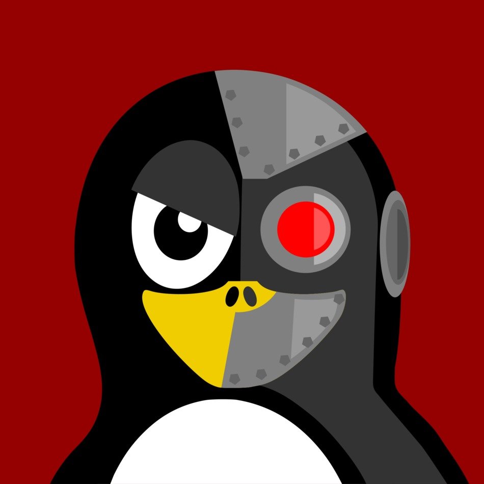 scary cyborg penguin