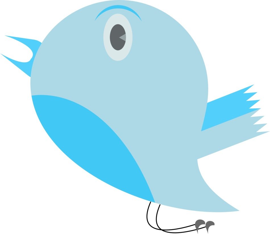clipart of blue bird silhouette on white background