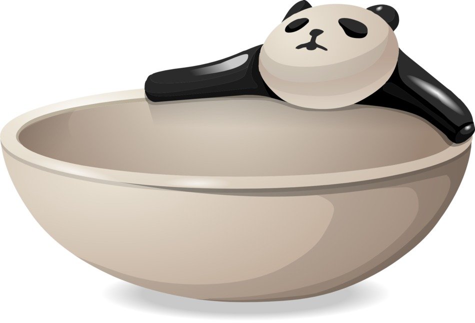 graphic image of a bowl with a panda