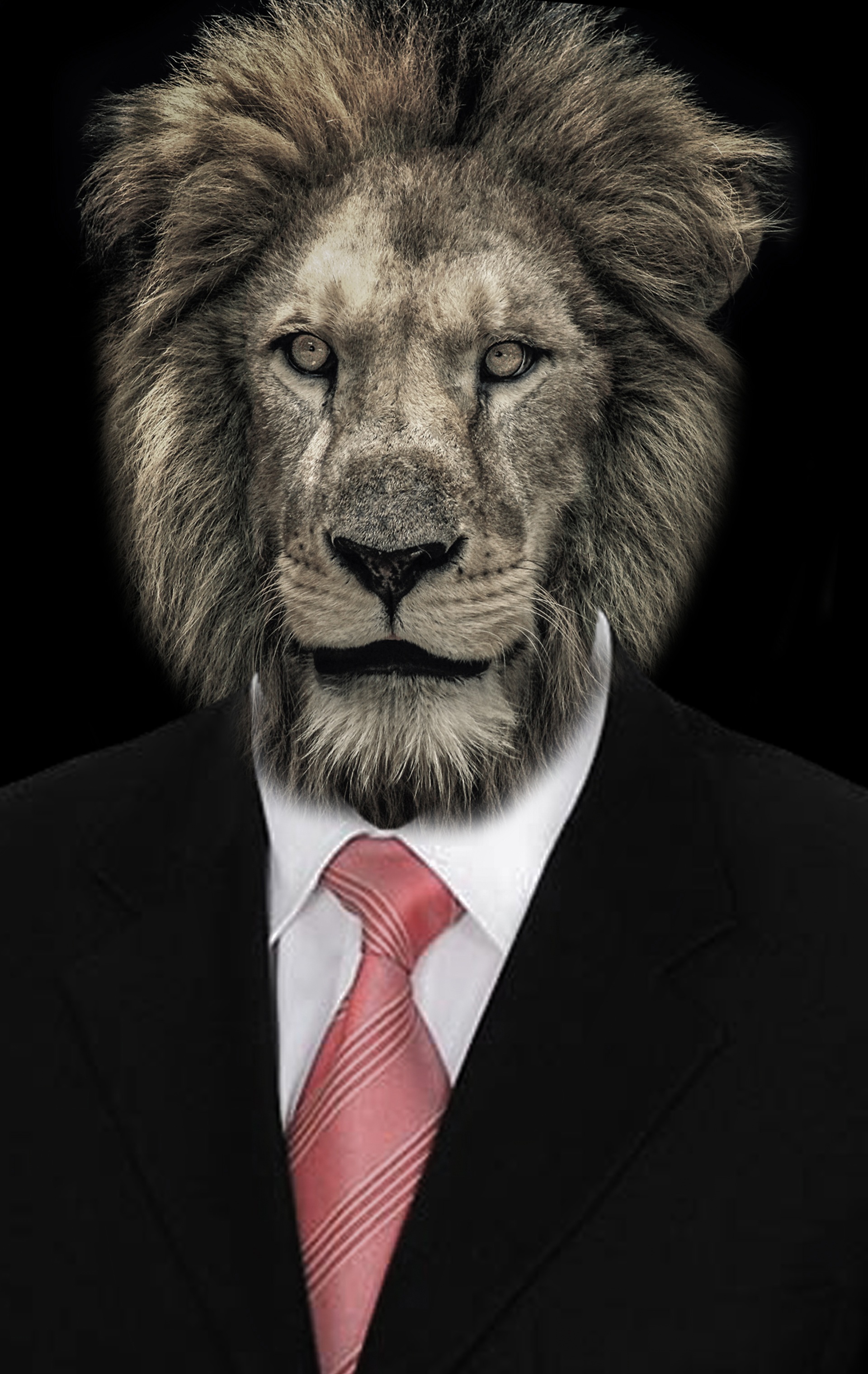 Man in suit with lion's head free image download