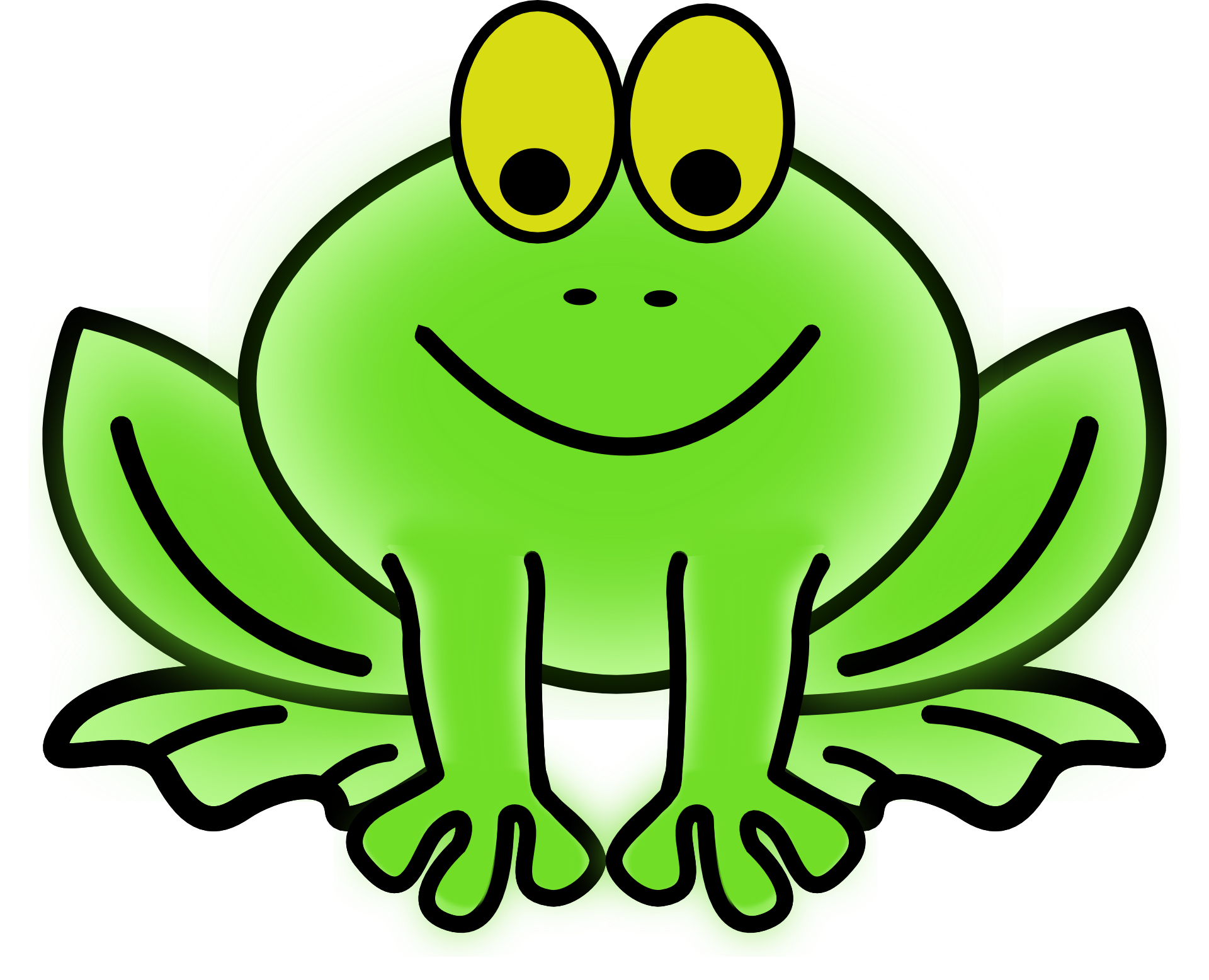 Drawing of a funny green frog free image download