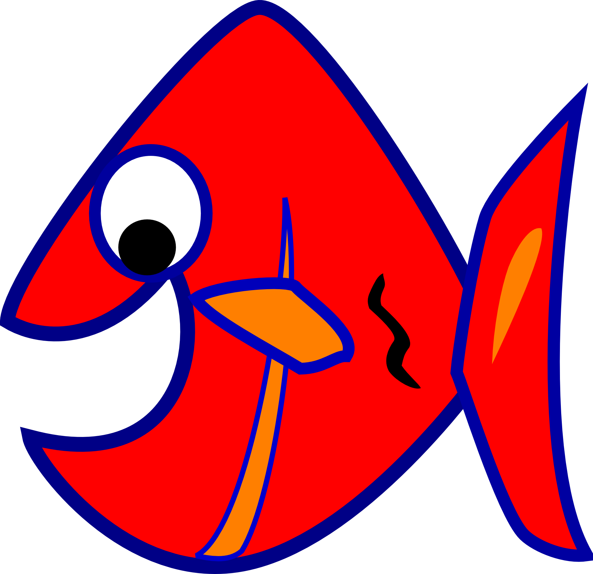 Red Piranha Fish drawing free image download