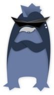 drawing of a penguin in sunglasses