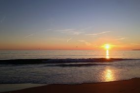 sunset over the beach in portugal