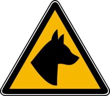 Caution Dogs Sign drawing