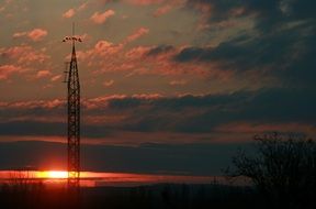 sunrise on a background of clouds