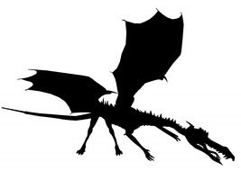 black dragon on white background