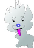grey small Dog drawing