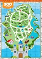 zoo map with animal shaped icons