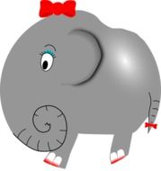 Picture of the elephant with the bow