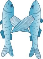 blue flying fish