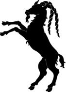 black Goat Jumping vector drawing