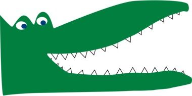 Green crocodile clipart