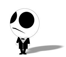 black and white graphic depiction of a nightmare character