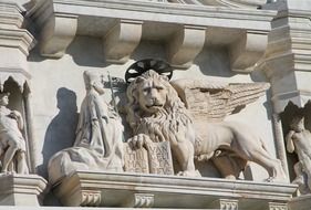 stone lions as decor