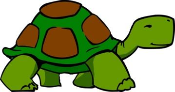 green funny turtle as a graphic image