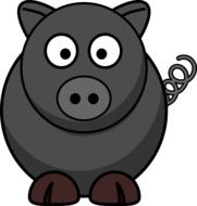 drawing of black pig