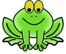 drawing of a funny green frog