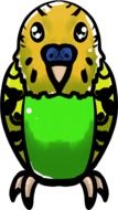 comic drawing of a budgie