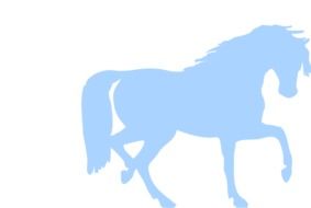 clipart of blue horse silhouette