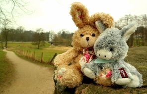 hare and donkey like plush toys