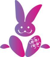abstract image of a cheerful pink hare