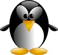Picture of three-colored penguin