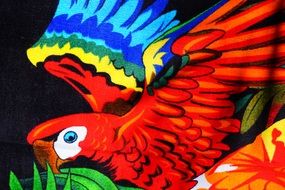 graphic image of a bright red parrot
