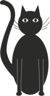 Black Cat Silhouette Drawing