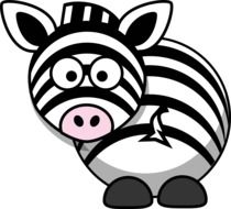 graphic image of a black-white cartoon zebra