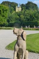Stone Dog Figure in a park
