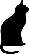 silhouette of a black cat on a white background