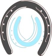 graphic image of a gray horseshoe for good luck