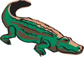 painted green crocodile