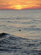 landscape of awesome beautiful Sunset over the sea