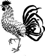 Black and white rooster clipart