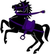 clipart of silhouette of a horse with saddle