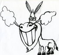 drawn cartoon ass with steam from the nostrils