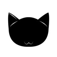 Silhouette of feline face