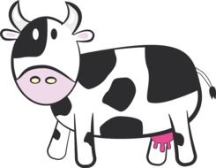 painted spotted cow with pink udders